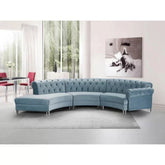 Trueliving Modern Light Six Seater Sofa Velvet Finish (H 36" x W 80" x D 34")+(H 33" x W 60" x D 35")+(H 30'' x W 31'' x D 30'')